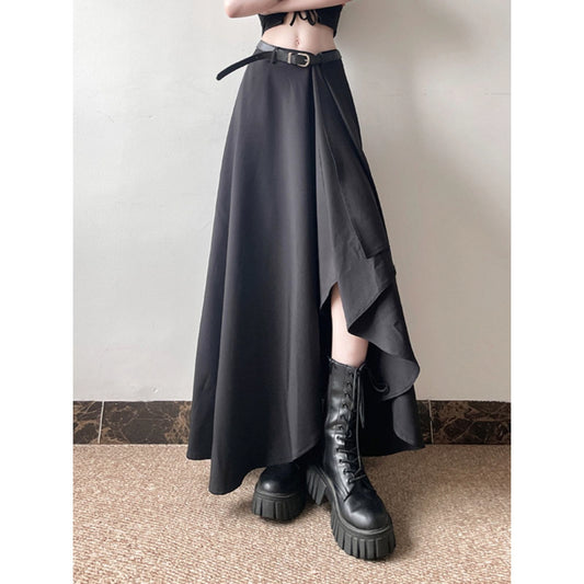 Asymmetrical Slit Maxi Skirt