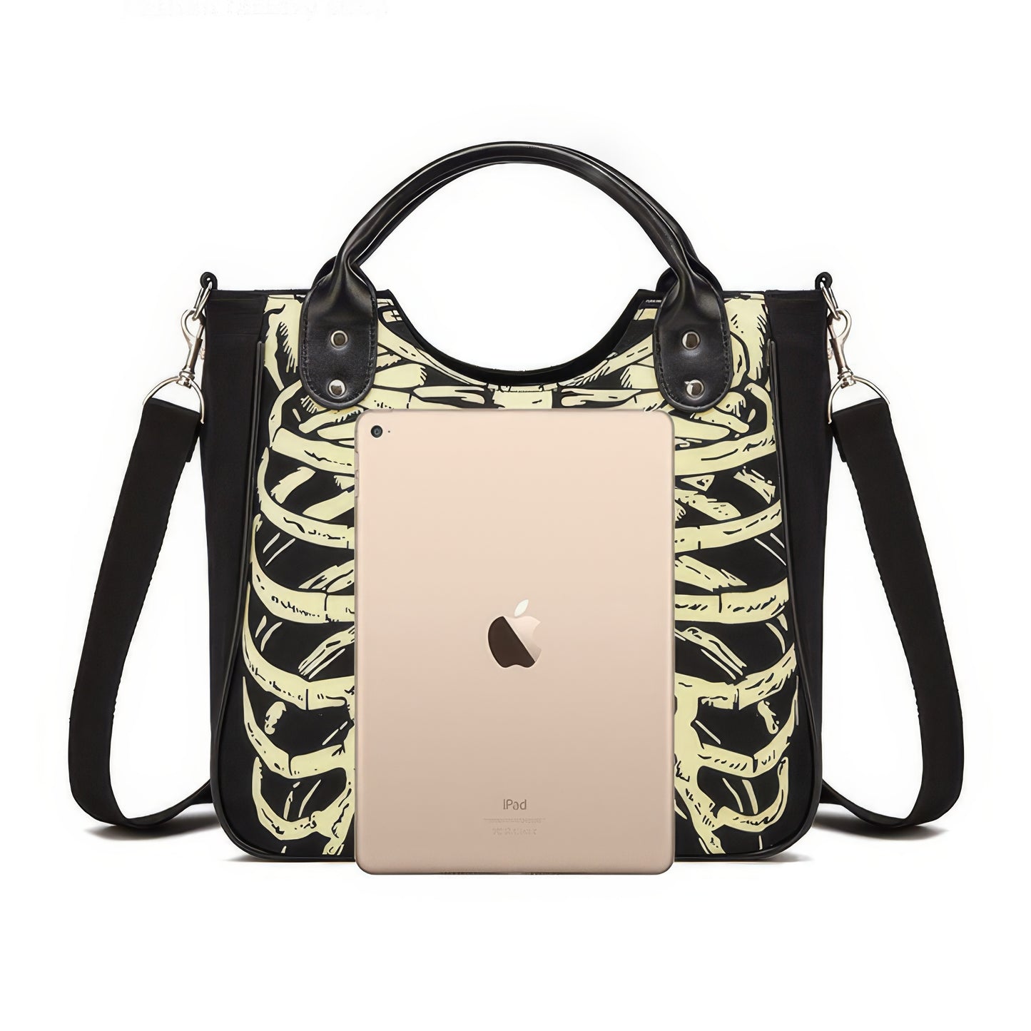Glow Ribcage Print Shoulder Tote
