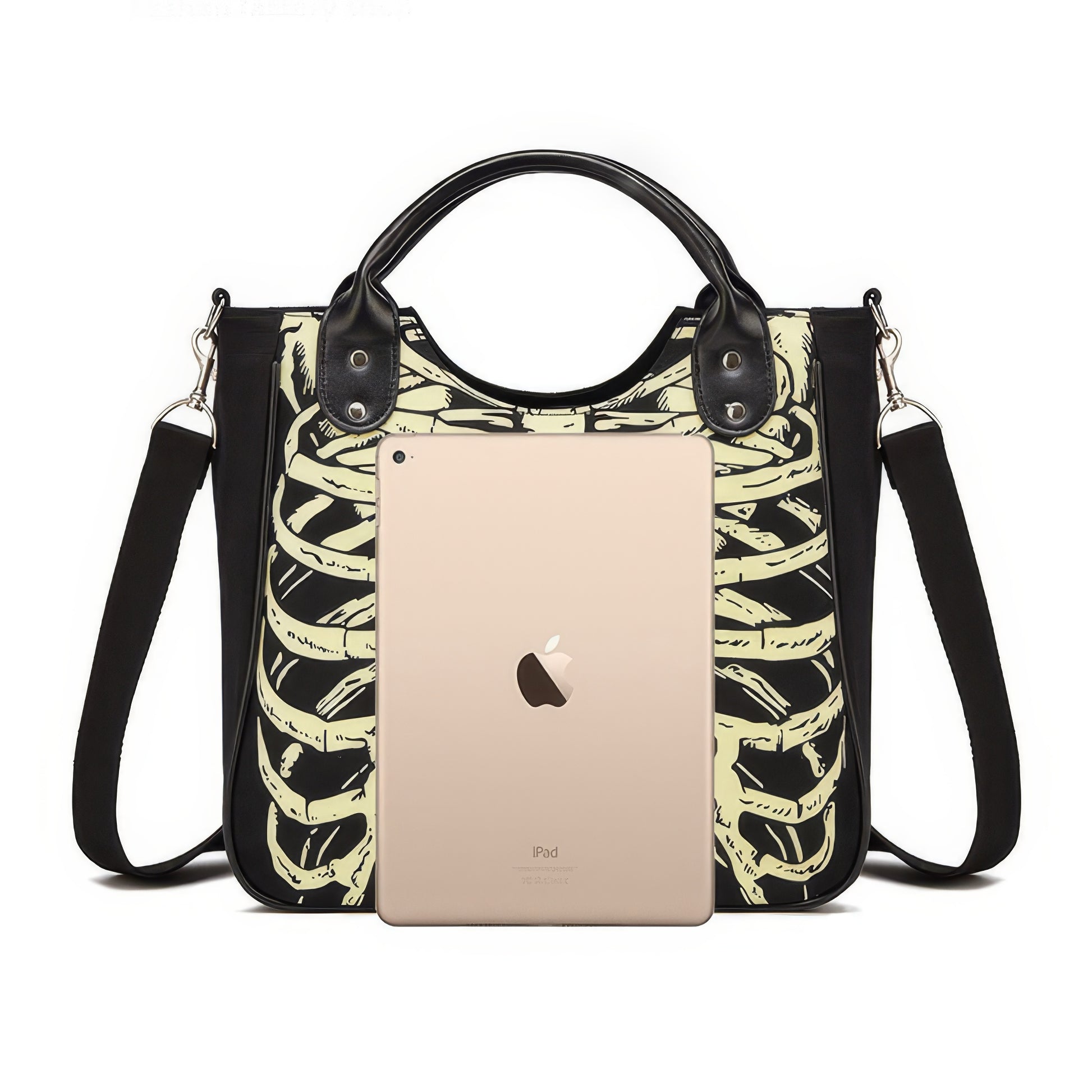 Glow Ribcage Print Shoulder Tote