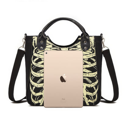Glow Ribcage Print Shoulder Tote