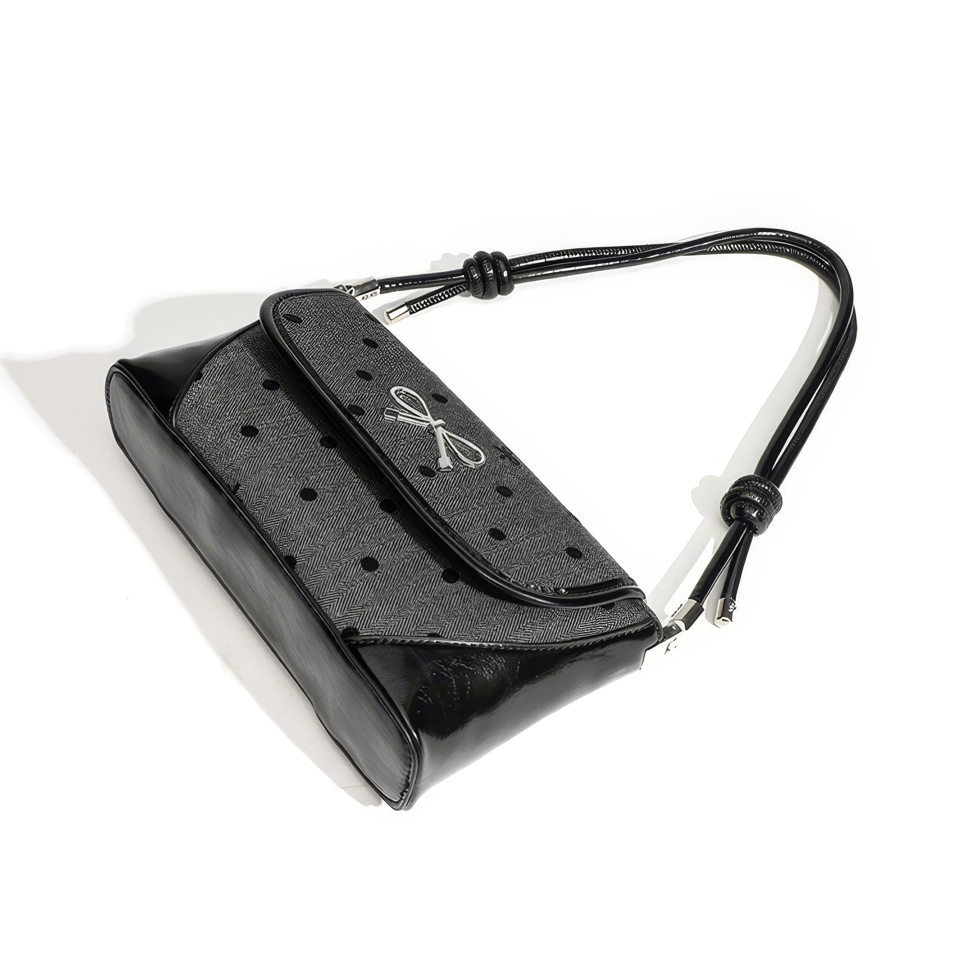 Polka Dot Bow Flap Shoulder Bag