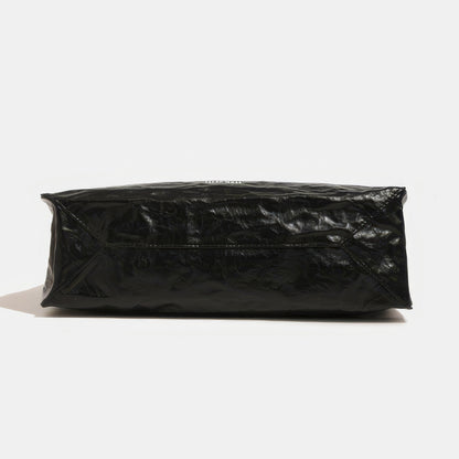 Glossy Crinkle Texture Shopper Bag