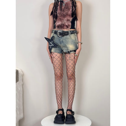 Rhinestone Diamond Net Fishnet Tights