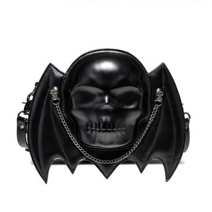 Bat Wing Skull Accent Shoulder Bag