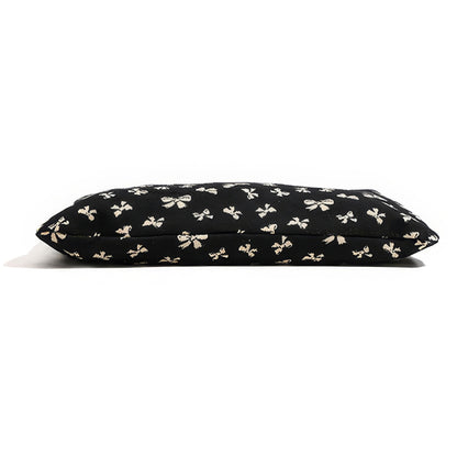 Bow Print Slouchy Fabric Shoulder Bag