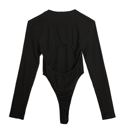 Cut-Out Back Long Sleeve Bodysuit