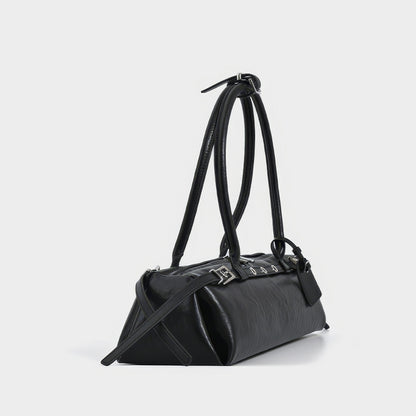 Buckle Strap Long Barrel Shoulder Bag