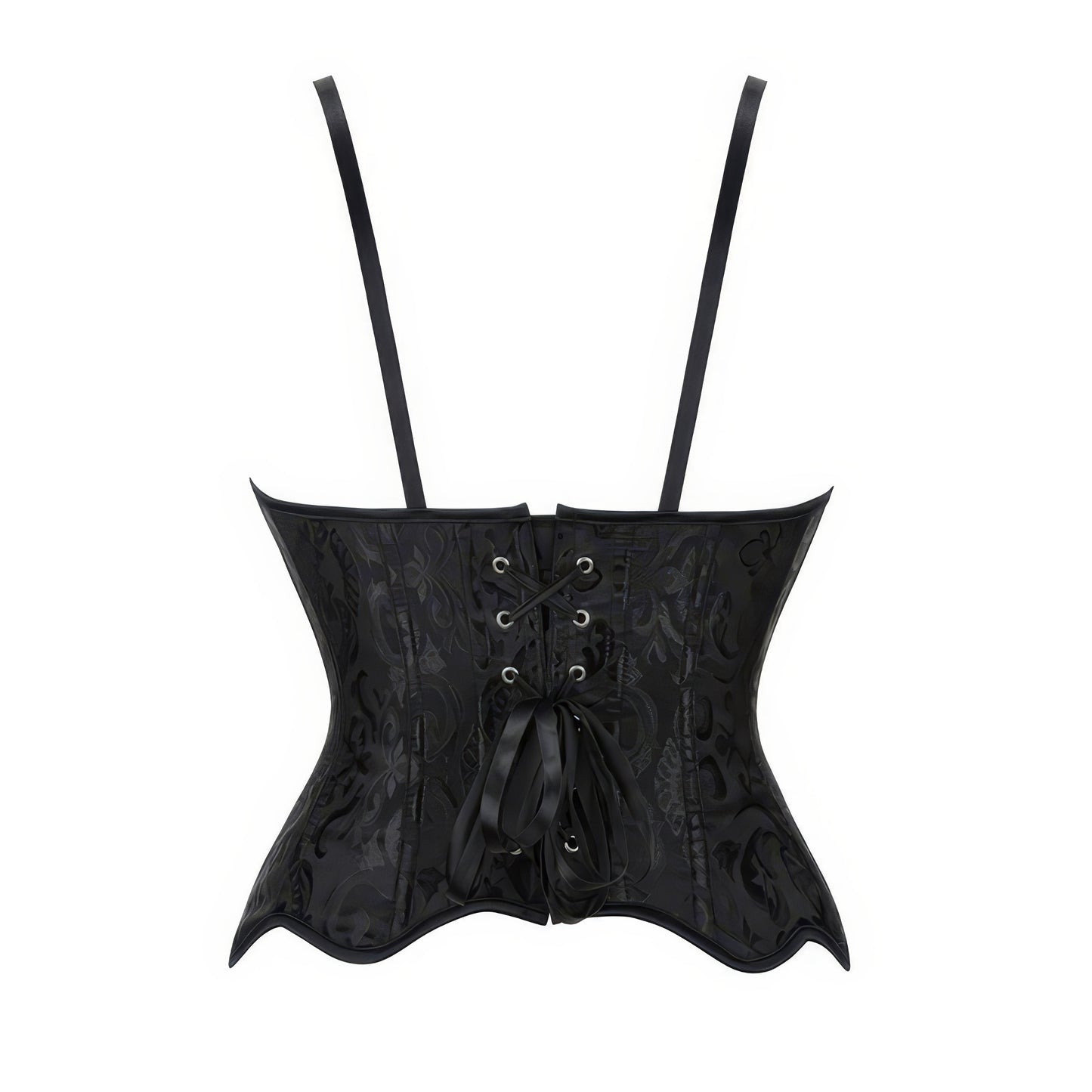Scalloped Jacquard Sweetheart Corset Top