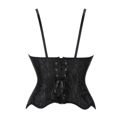 Scalloped Jacquard Sweetheart Corset Top
