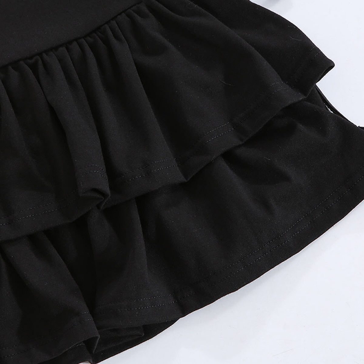 Layered Ruffle Lace-Up Skirt