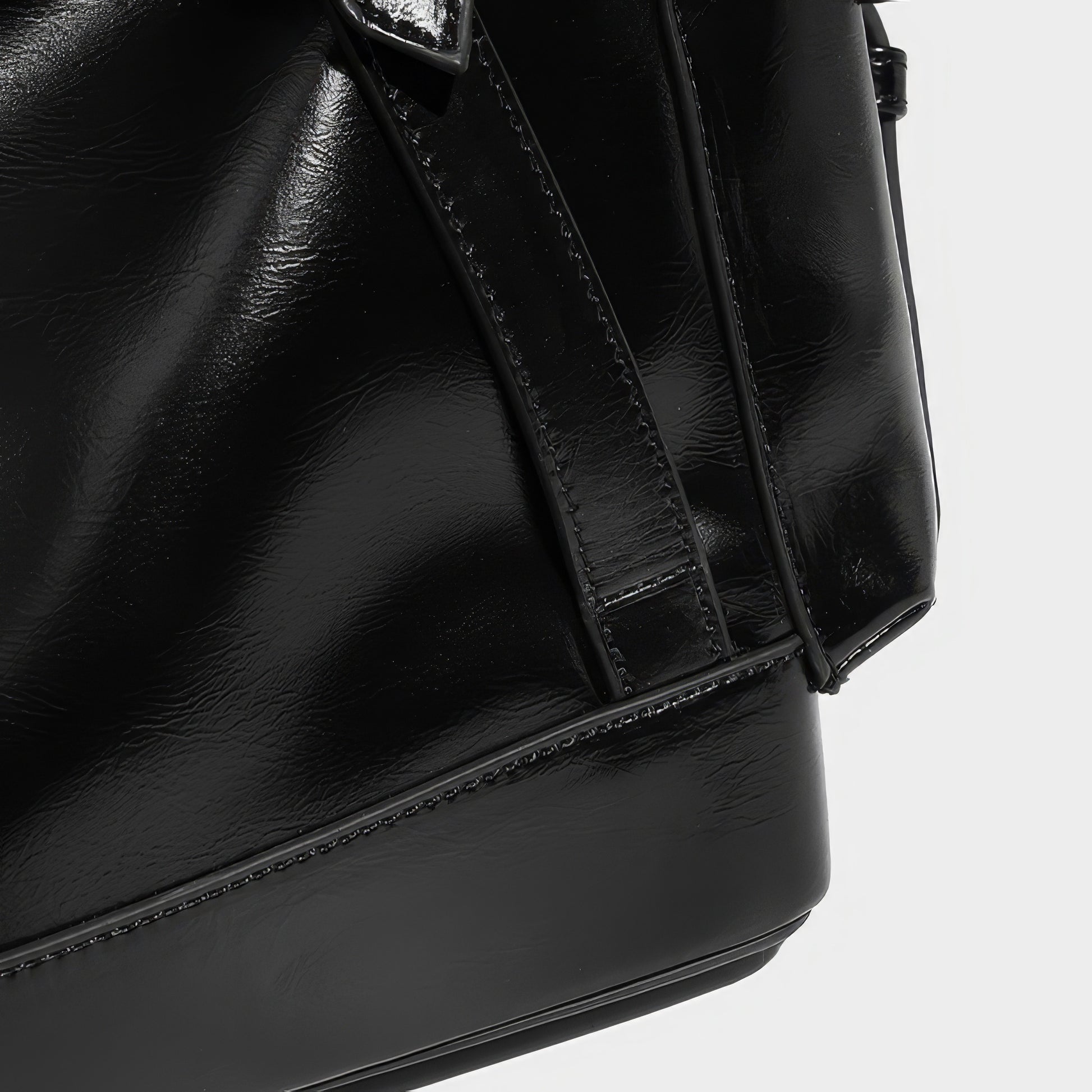 Triple Buckle Glossy Chain Backpack