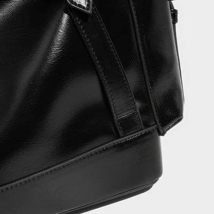 Triple Buckle Glossy Chain Backpack