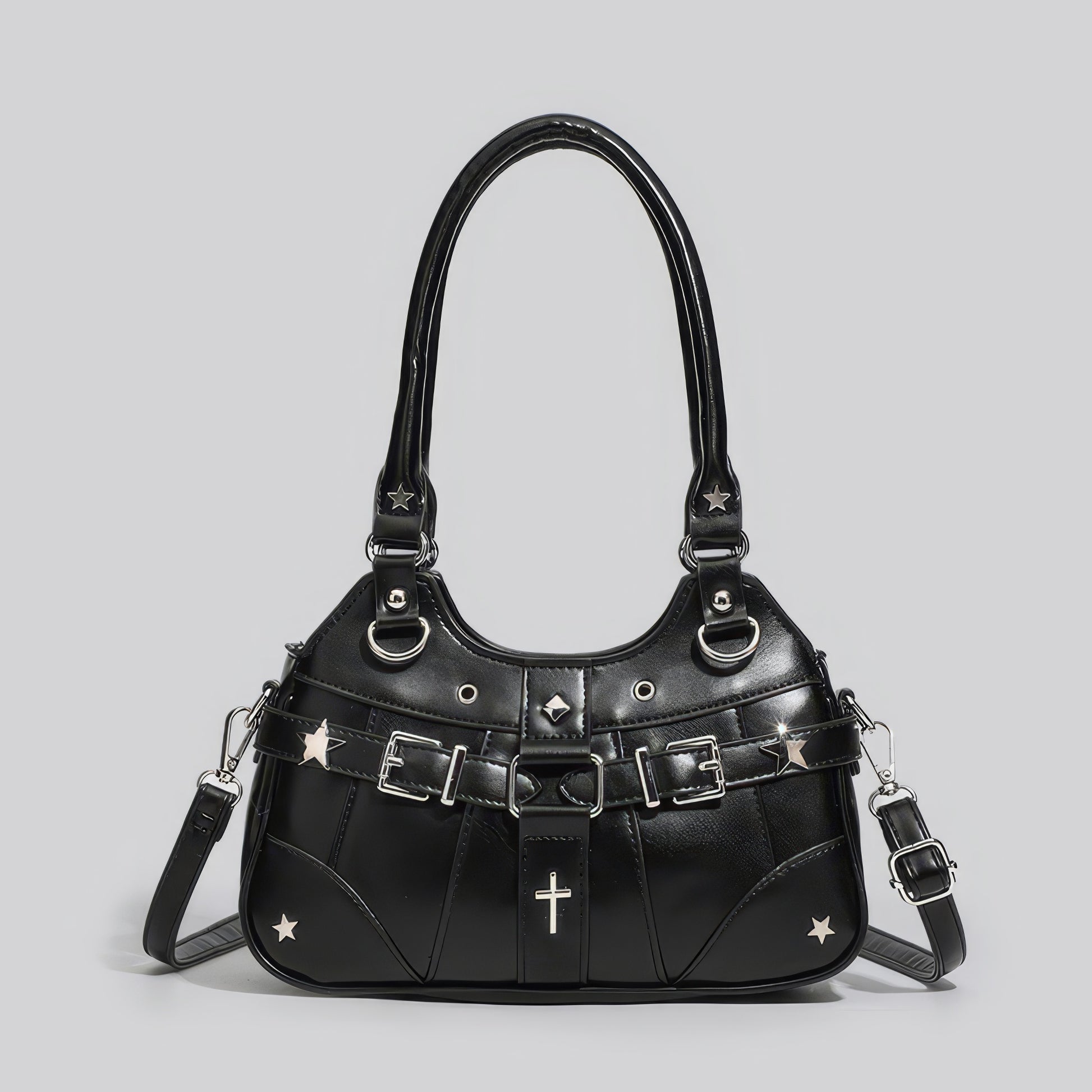 Star Rivet Buckle Detail Handbag
