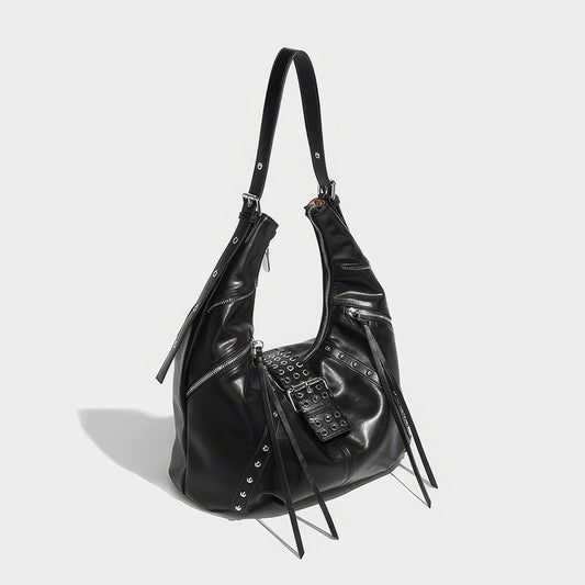 Belted Buckle Strap Soft Hobo Bag