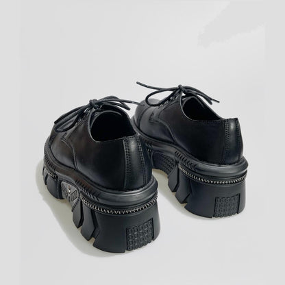 Black Chunky Metal-Detail Sneakers