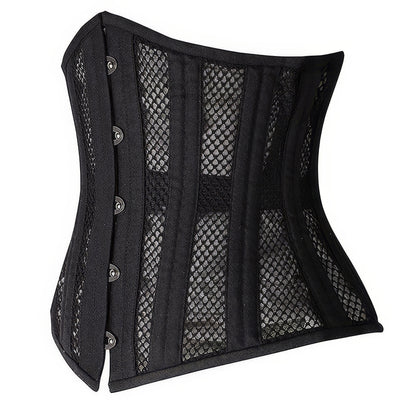 Mesh Panel Zip-Up Waist Corset