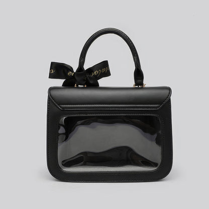 Clear Panel Ribbon Accent Mini Bag