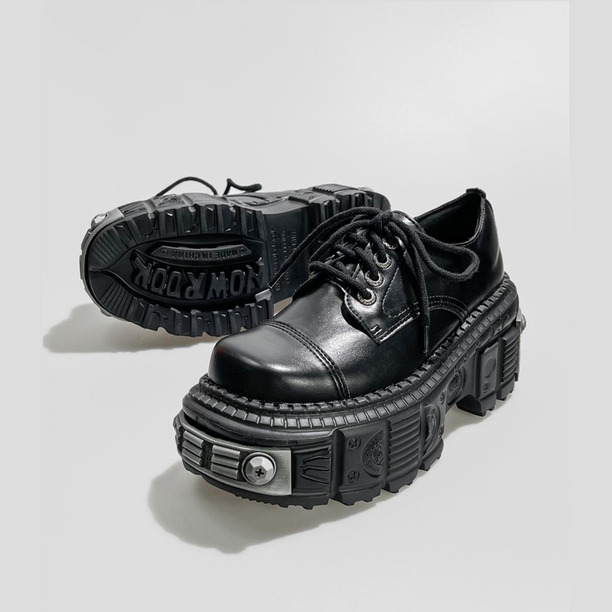 Black Heavy Metal Platform Shoes