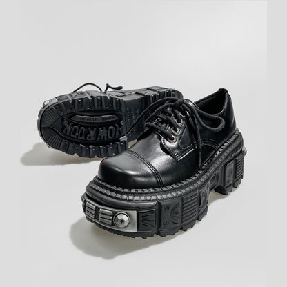 Black Heavy Metal Platform Shoes