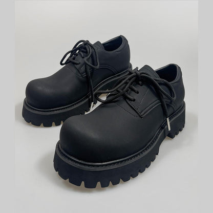 Black Matte Chunky Derby Shoes