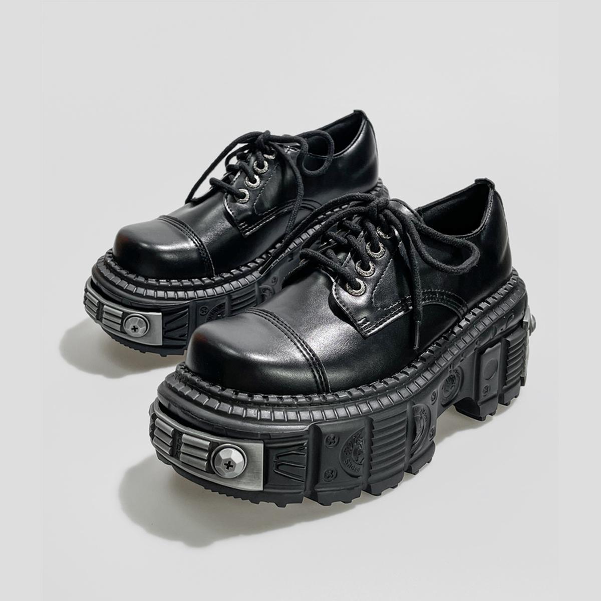 Black Heavy Metal Platform Shoes