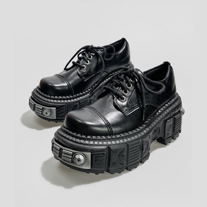Black Heavy Metal Platform Shoes