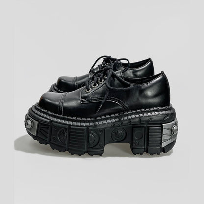 Black Heavy Metal Platform Shoes