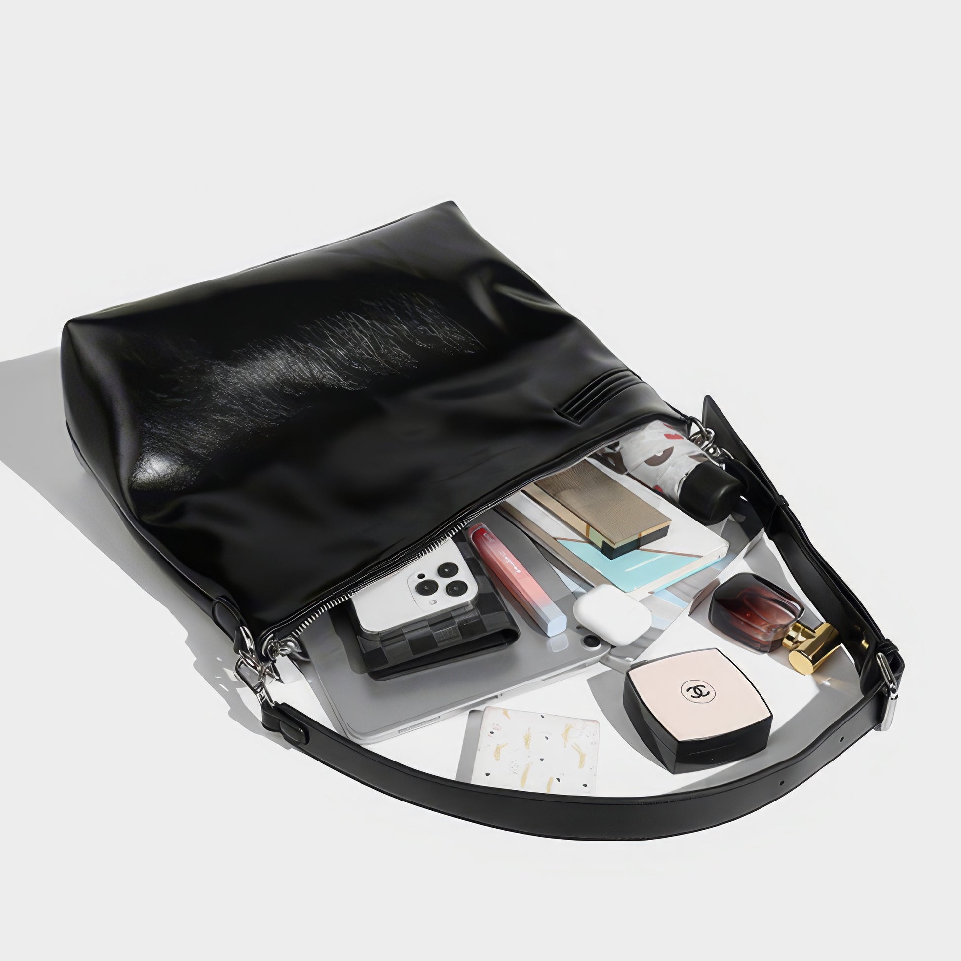 Slouchy Chain Strap Hobo Bag