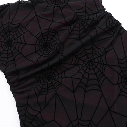 Spiderweb Sheer Halter Dress