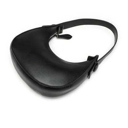 Minimal Crescent Faux Leather Shoulder Bag