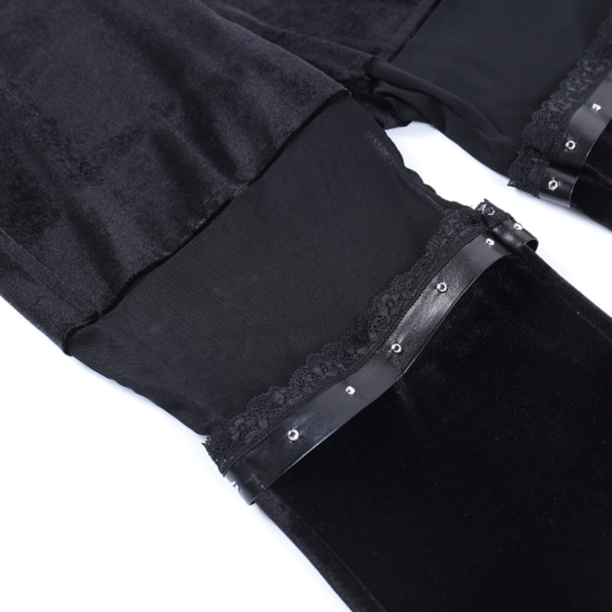 Black Sheer Panel Flare Pants