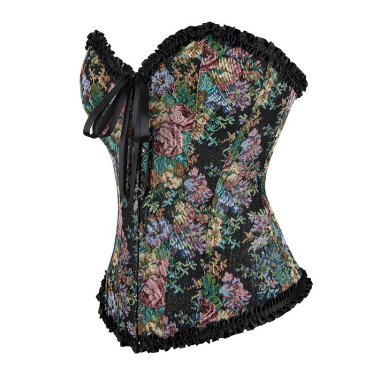 Floral Tapestry Lace Trim Corset