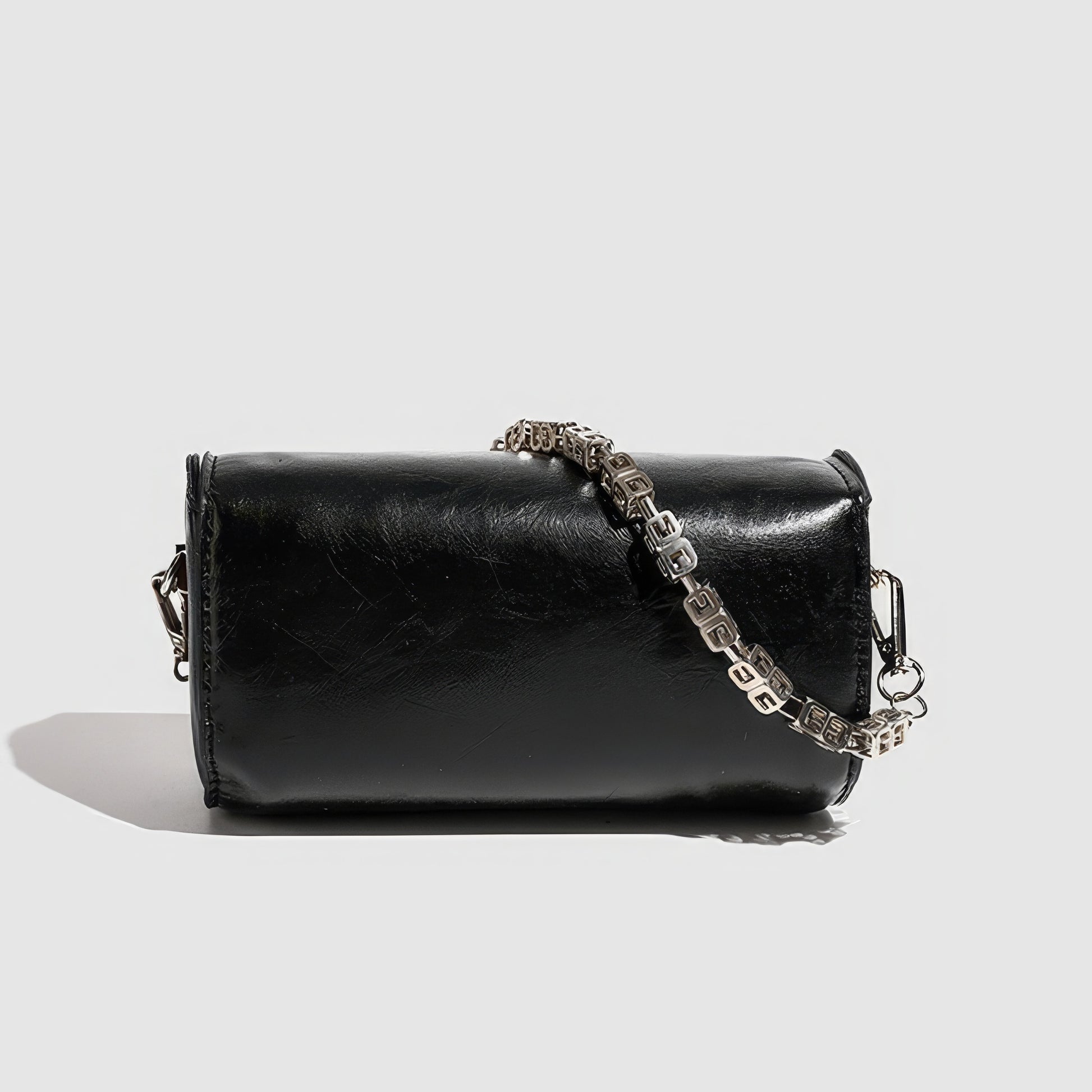 Glossy Cylinder Chain Mini Bag