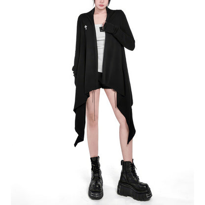 Asymmetrical Drape Long Cardigan