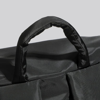 Matte Nylon Drawstring Flap Backpack