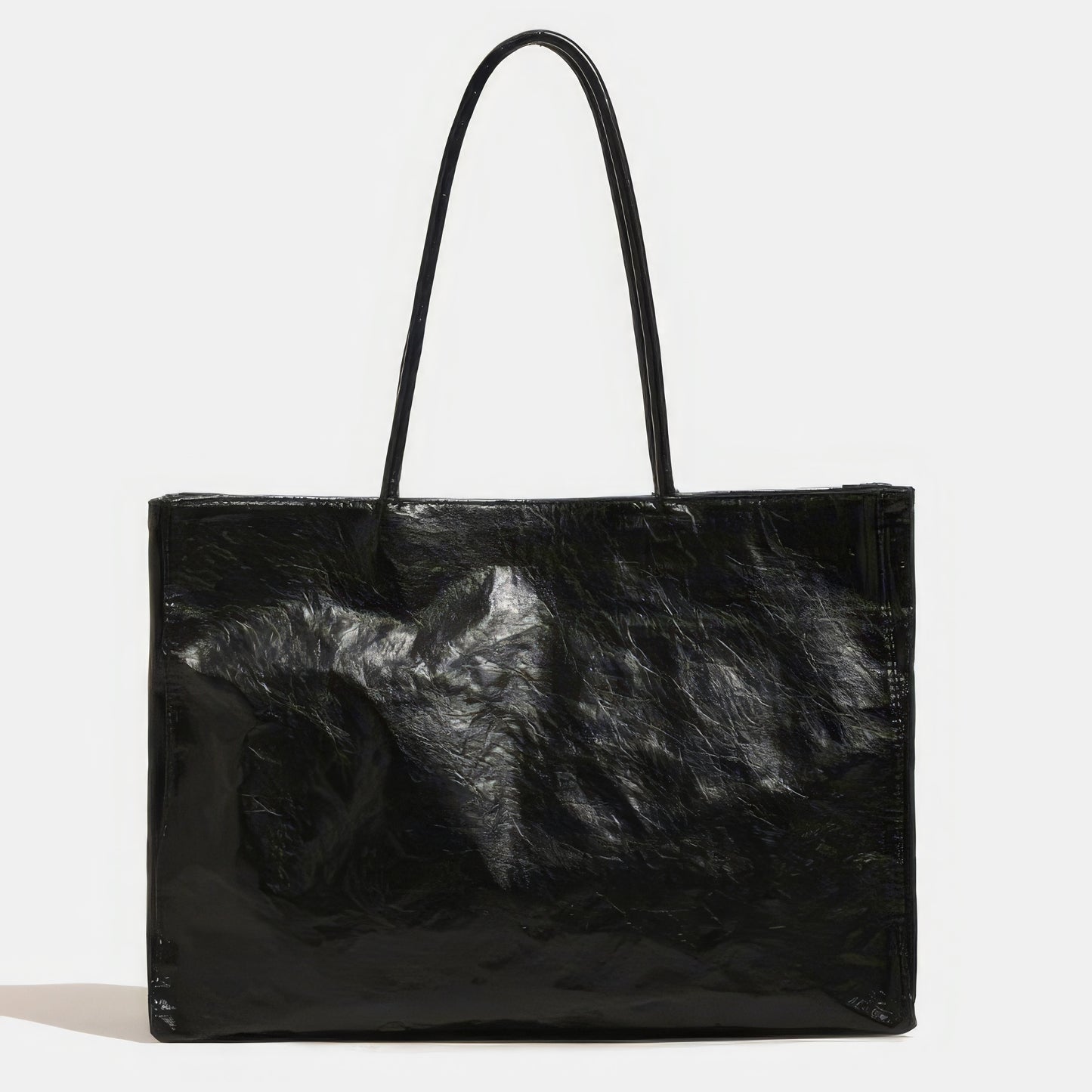 Glossy Crinkle Texture Shopper Bag