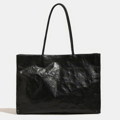 Glossy Crinkle Texture Shopper Bag