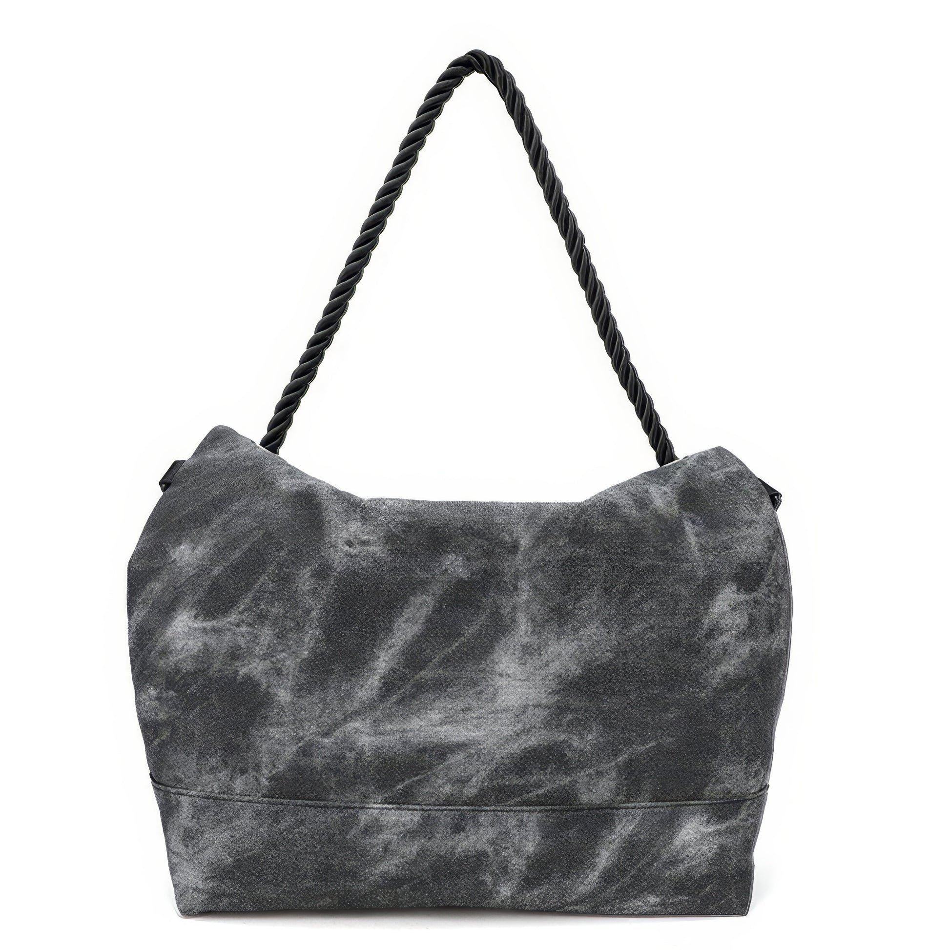 Washed Canvas Twisted Strap Flap Bag