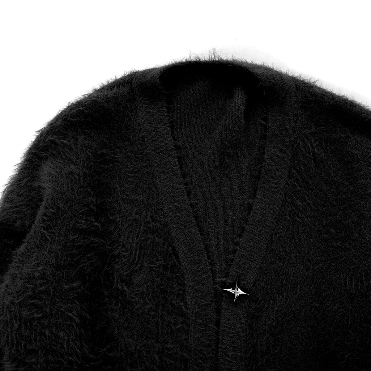 Textured Long Fuzzy Coat with Matching Scarf