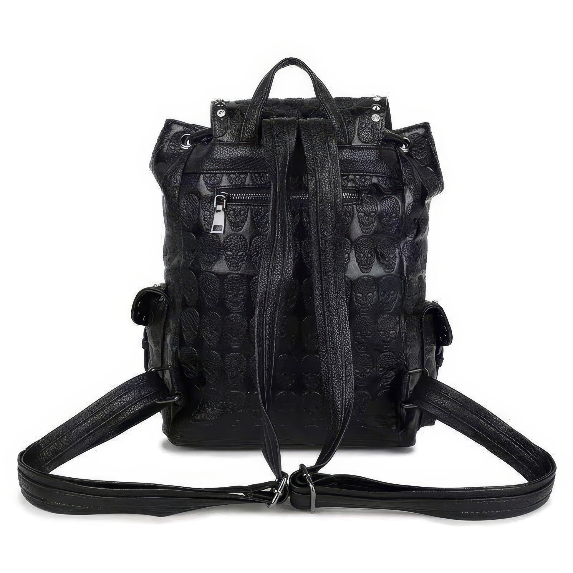 Studded Skull Pattern Flap Backpack