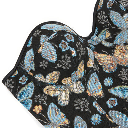 Tapestry Butterfly Sweetheart Corset Top