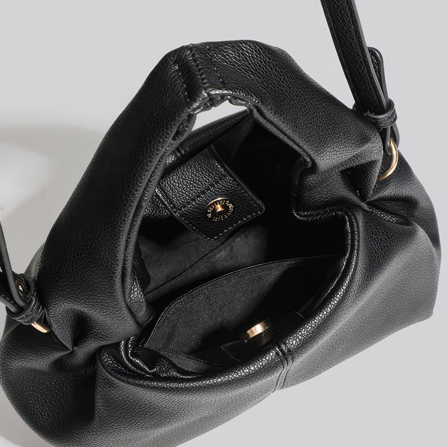 Soft Ruched Faux Leather Mini Bag