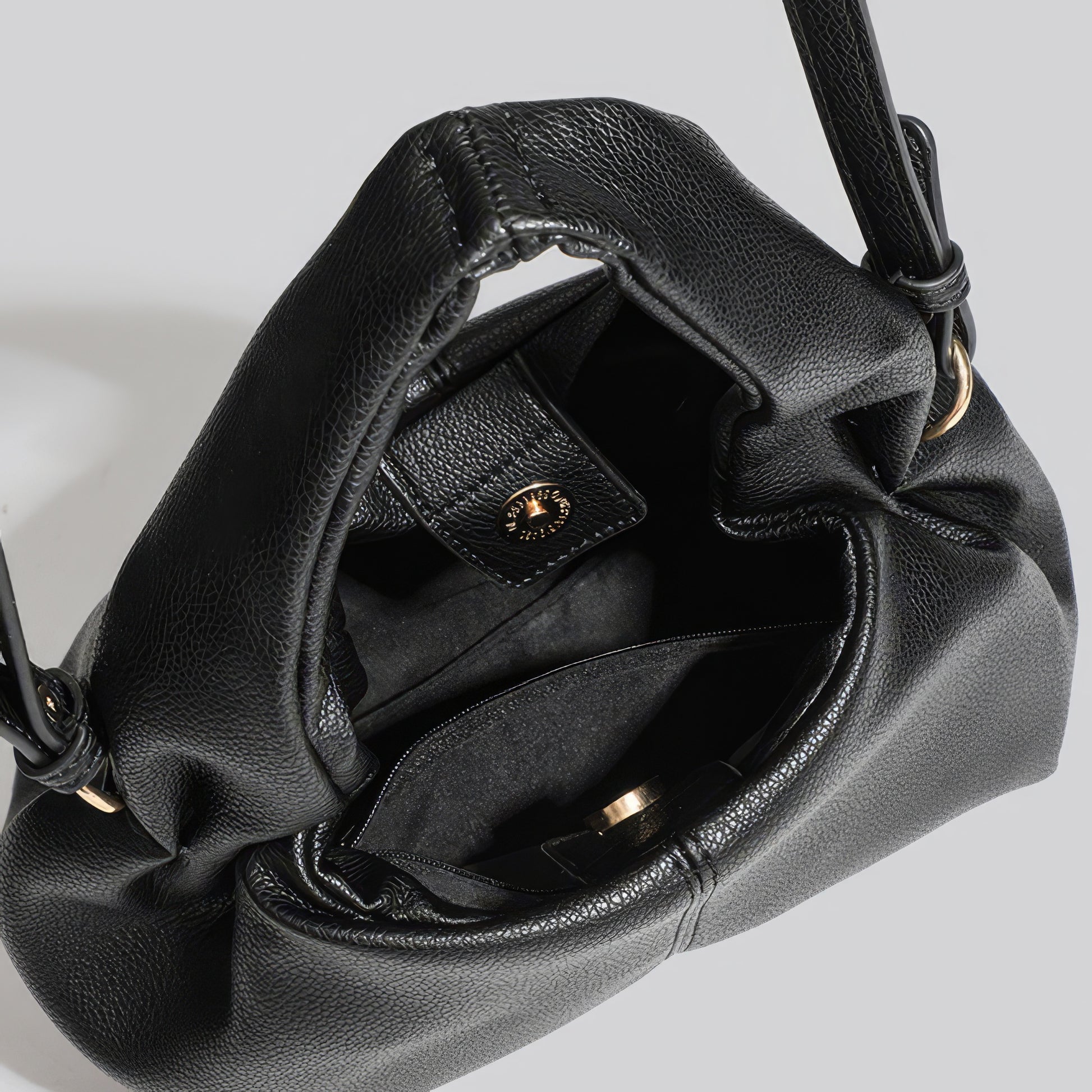 Soft Ruched Faux Leather Mini Bag