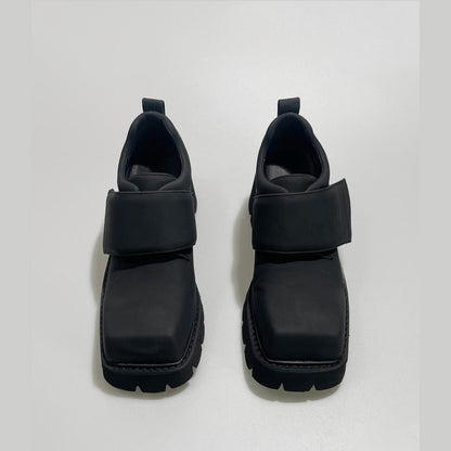 Black Chunky Strap Platform Shoes