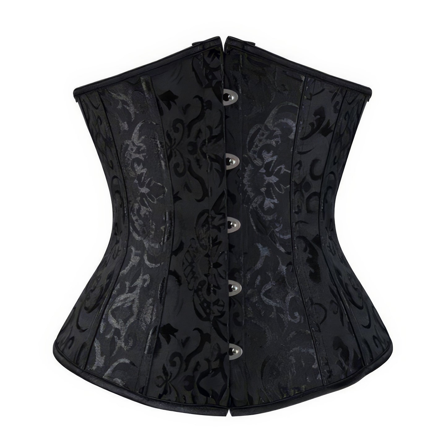Floral Brocade Classic Black Corset