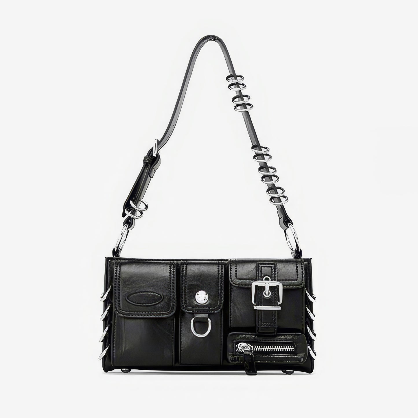 Metal Ring Buckle Detail Shoulder Bag