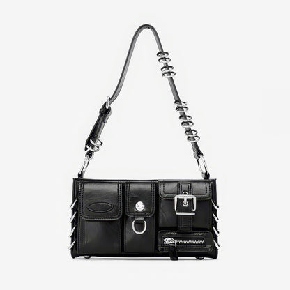 Metal Ring Buckle Detail Shoulder Bag