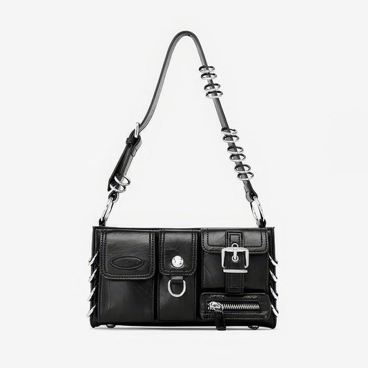 Metal Ring Buckle Detail Shoulder Bag