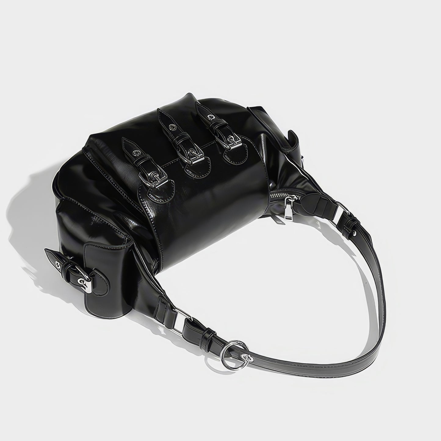 Triple Buckle Flap Barrel Bag