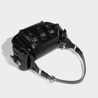 Triple Buckle Flap Barrel Bag